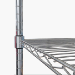 Storage rack detail of adjustable brackets.
